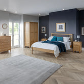 Cotswold Solid Oak 2 Door 1 Drawer Gents Wardrobe - Pendle Village Furniture